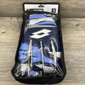 Lotto GK300 Goalkeeper Gloves Size 10 Navy Blue White Blue